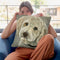 Goldendoodle On Gray Throw Pillow By Hippie Hound Studios - All About Vibe