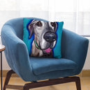 Great Dane Beau Throw Pillow By Hippie Hound Studios - All About Vibe