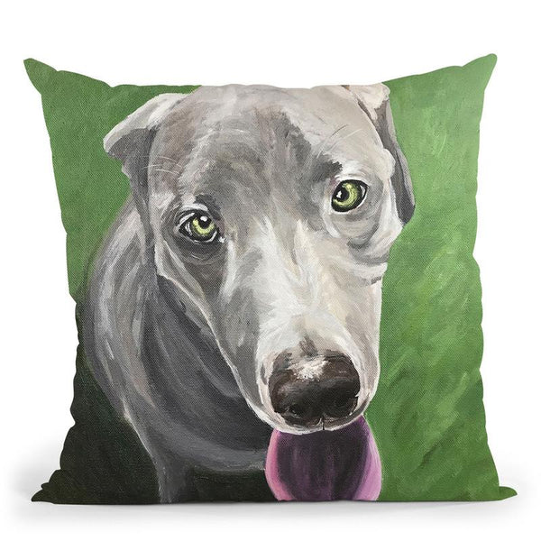 Great Dane Green Throw Pillow By Hippie Hound Studios - All About Vibe