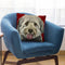 Havanese On Red Throw Pillow By Hippie Hound Studios - All About Vibe