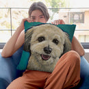 Havanese On Teal Throw Pillow By Hippie Hound Studios - All About Vibe