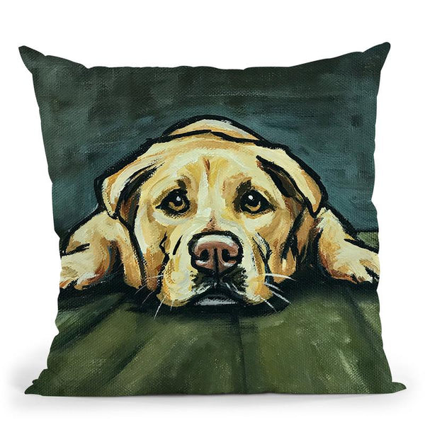Lab In Floor Throw Pillow By Hippie Hound Studios - All About Vibe
