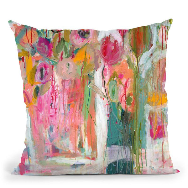 Pink Melody Throw Pillow By Carrie Schmitt - All About Vibe