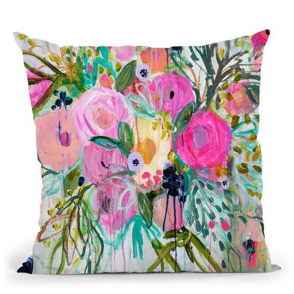 Rose Burst Throw Pillow By Carrie Schmitt - All About Vibe
