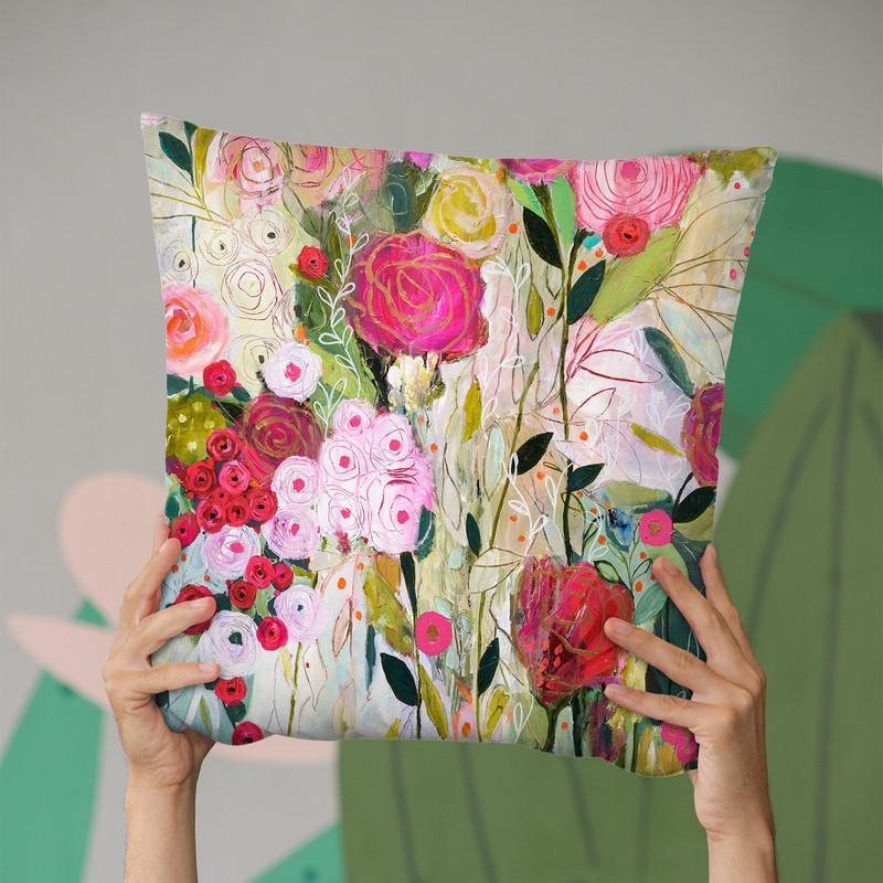 Wild Rose Throw Pillow By Carrie Schmitt - All About Vibe