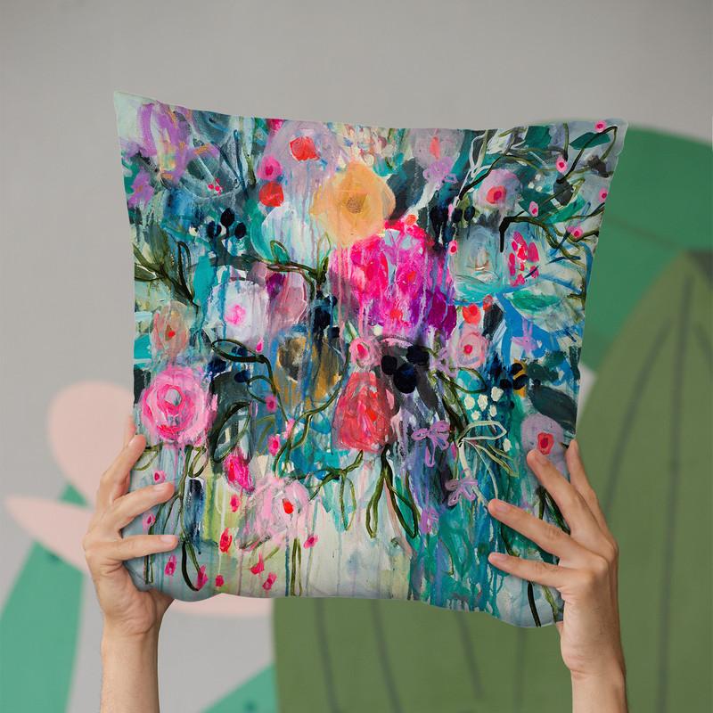 Born Botanical Throw Pillow By Carrie Schmitt - All About Vibe