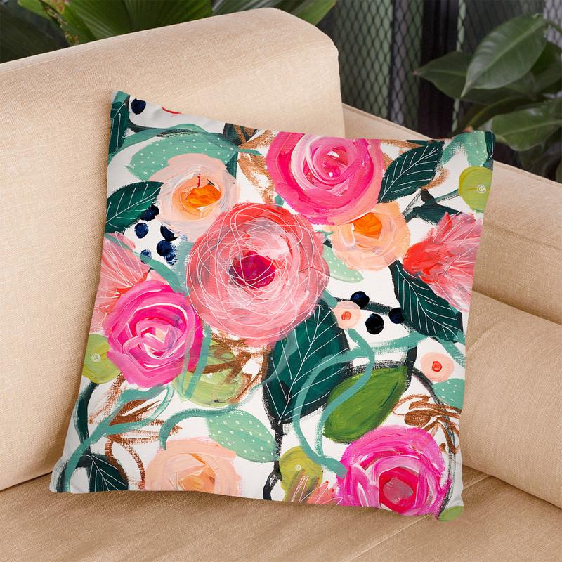 Michelles Smile Throw Pillow By Carrie Schmitt - All About Vibe