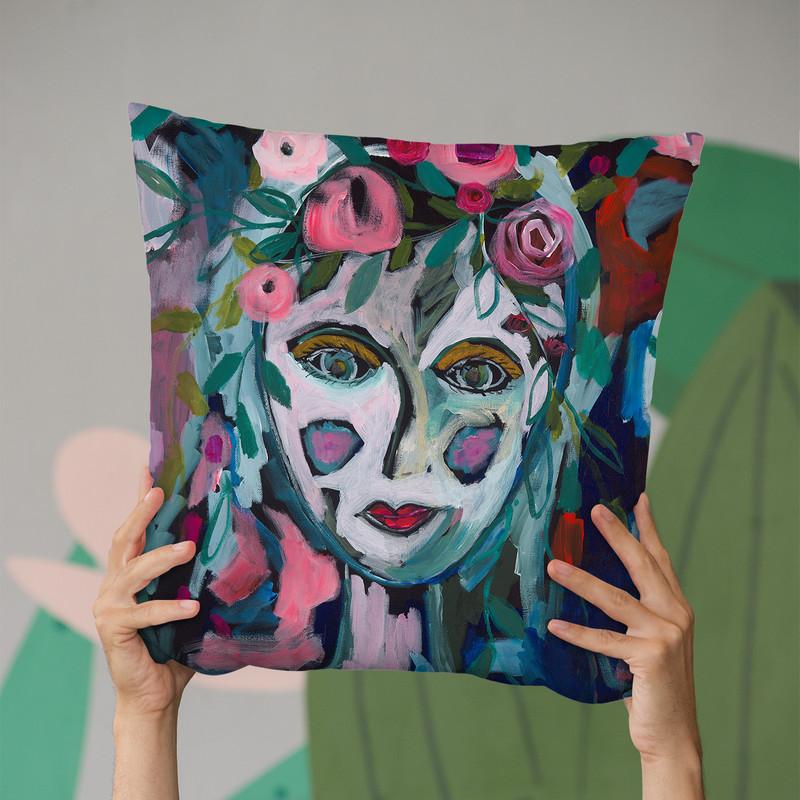 Rose Goddess Throw Pillow By Carrie Schmitt - All About Vibe