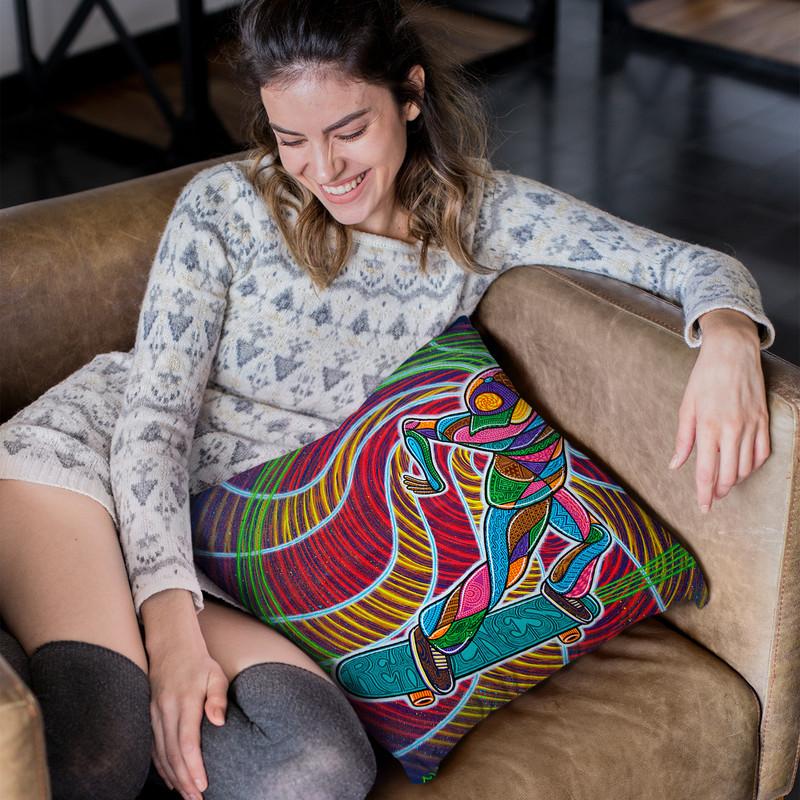 Feeble-Grinding The Vortex Of Assension Throw Pillow By Chris Dyer - All About Vibe