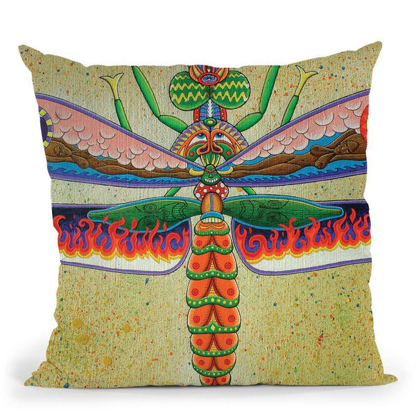 Heaven N Hell Dragonfly Throw Pillow By Chris Dyer - All About Vibe