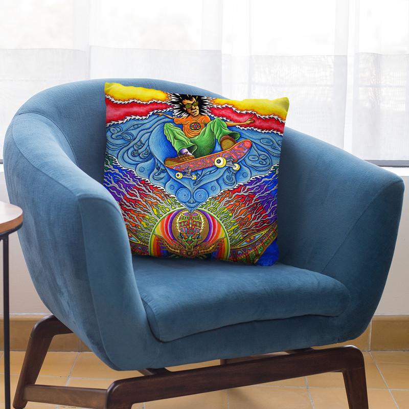 Skateboard Spirituality Throw Pillow By Chris Dyer - All About Vibe