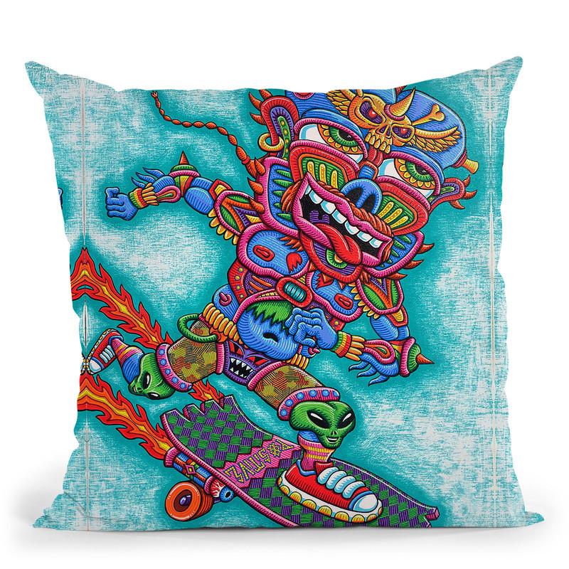 Skating Away From The Problems In My Mind Throw Pillow By Chris Dyer - All About Vibe