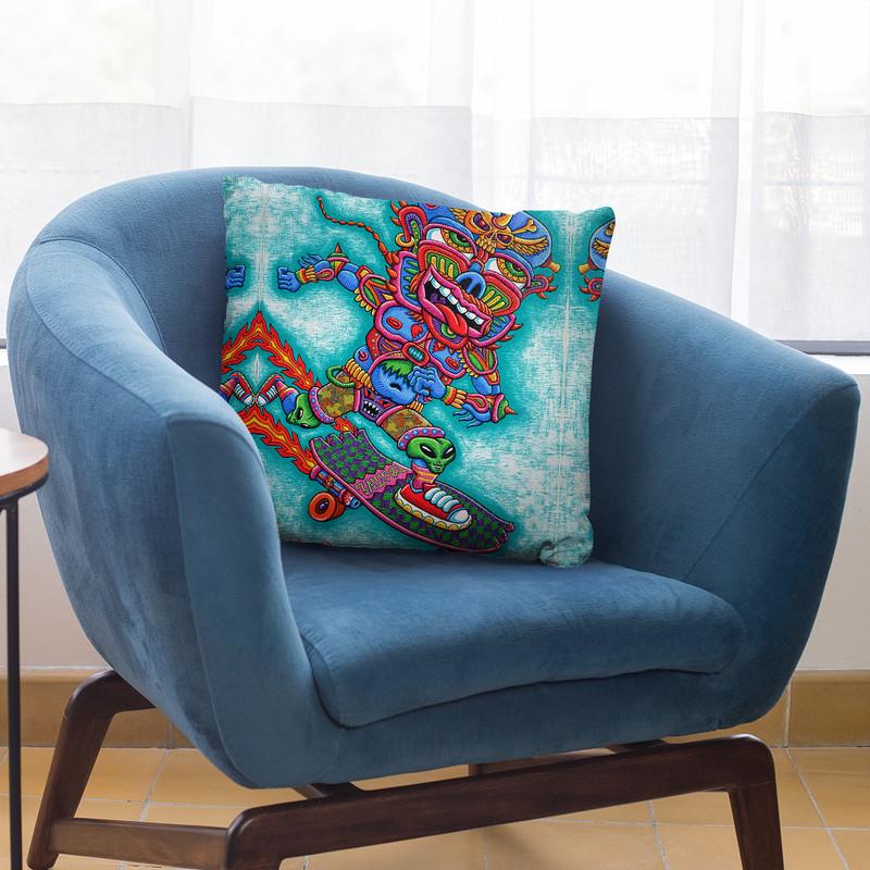 Skating Away From The Problems In My Mind Throw Pillow By Chris Dyer - All About Vibe