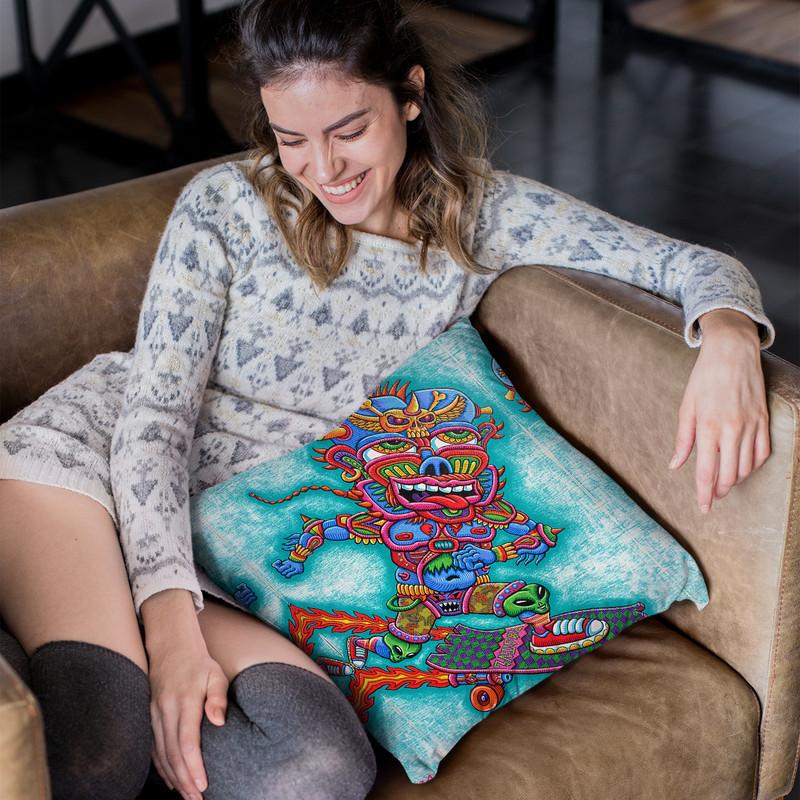 Skating Away From The Problems In My Mind Throw Pillow By Chris Dyer - All About Vibe