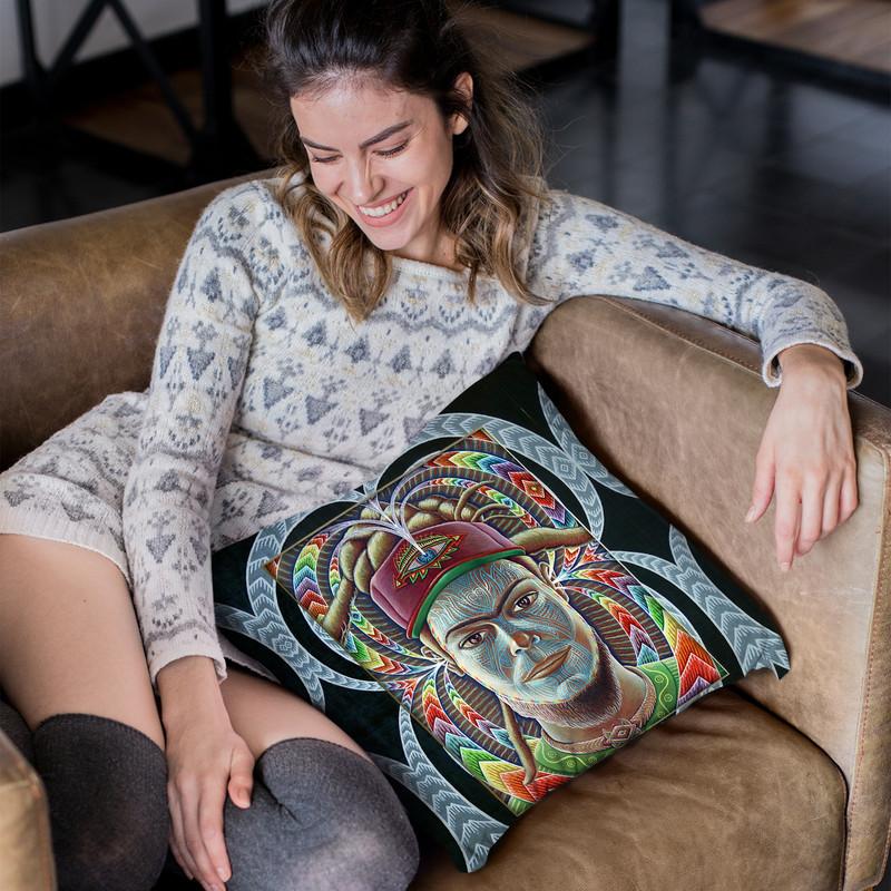 The Listener In Frame Throw Pillow By Chris Dyer - All About Vibe