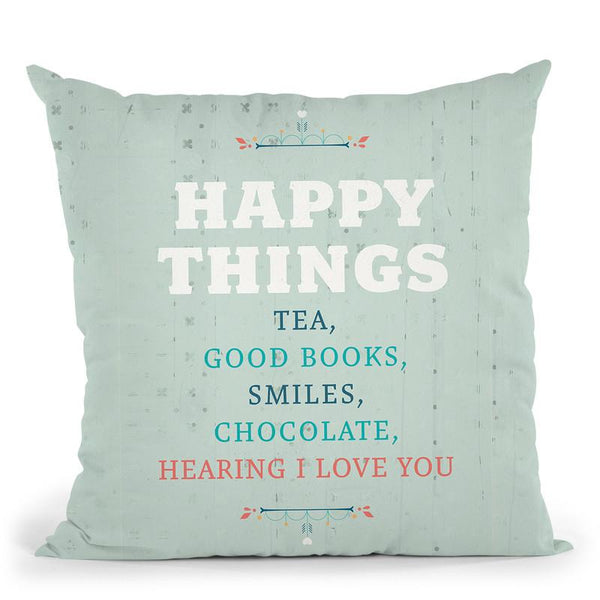 Happy Things Throw Pillow By American Flat - All About Vibe