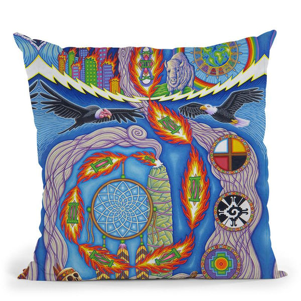 The Prophecy Of The 8Th Fire Throw Pillow By Chris Dyer - All About Vibe