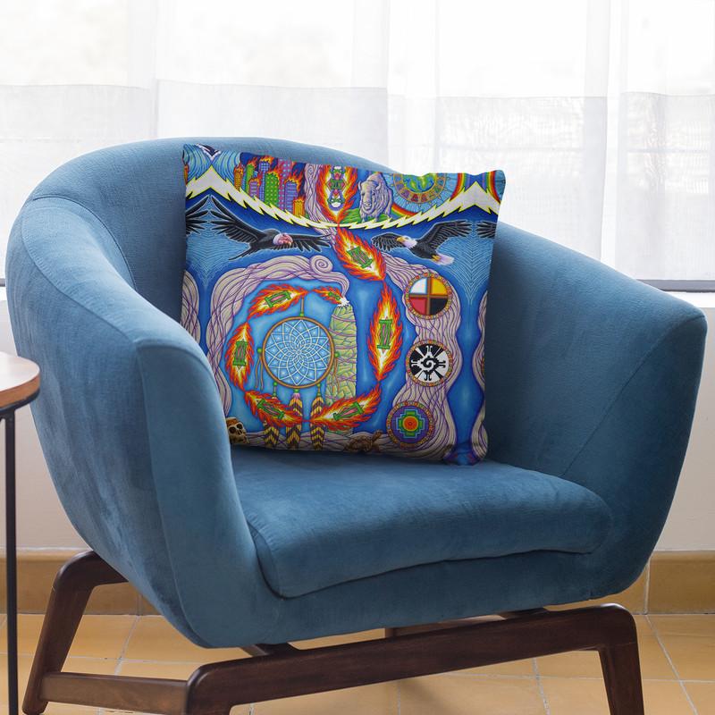 The Prophecy Of The 8Th Fire Throw Pillow By Chris Dyer - All About Vibe