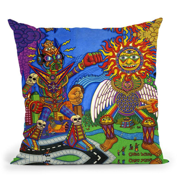 The Battle Of Mind N Soul Throw Pillow By Chris Dyer - All About Vibe