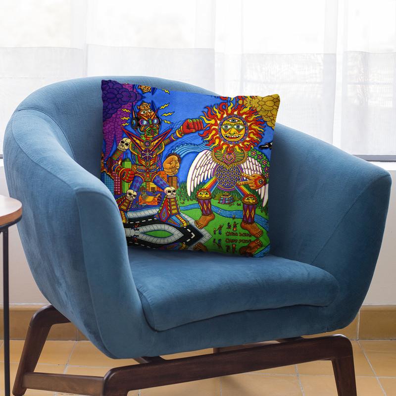 The Battle Of Mind N Soul Throw Pillow By Chris Dyer - All About Vibe