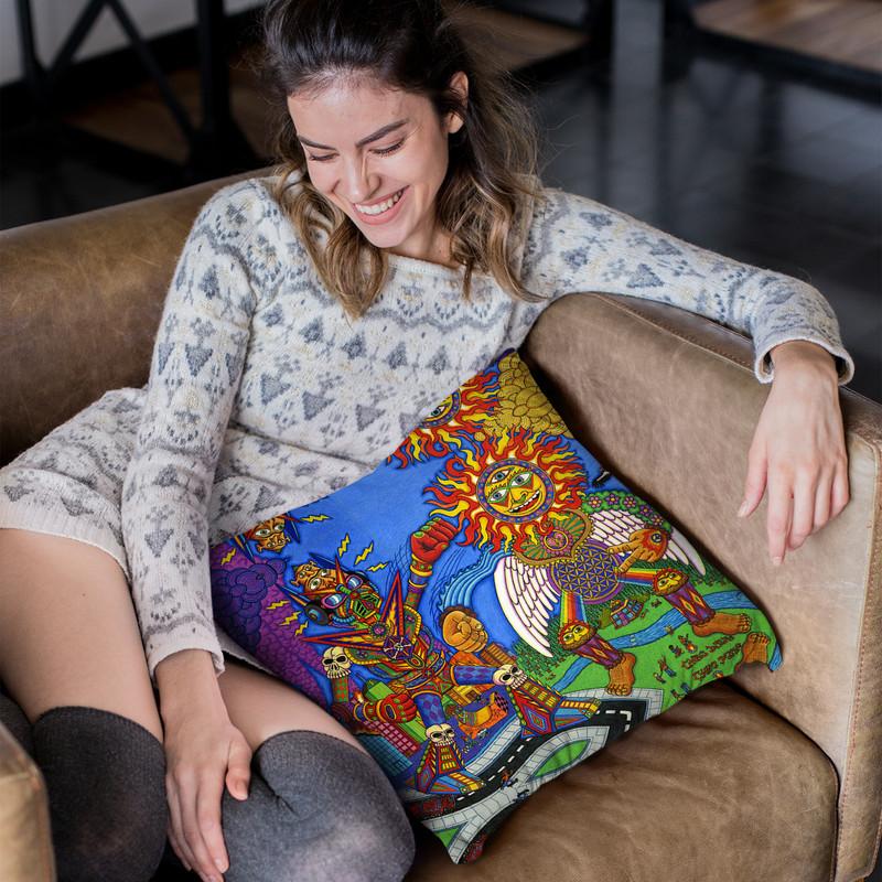 The Battle Of Mind N Soul Throw Pillow By Chris Dyer - All About Vibe