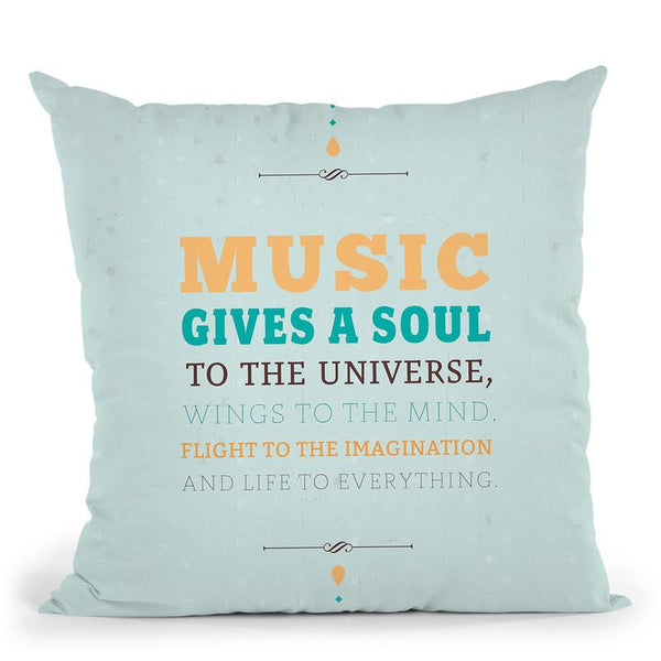 Music Gives A Soul Throw Pillow By American Flat - All About Vibe