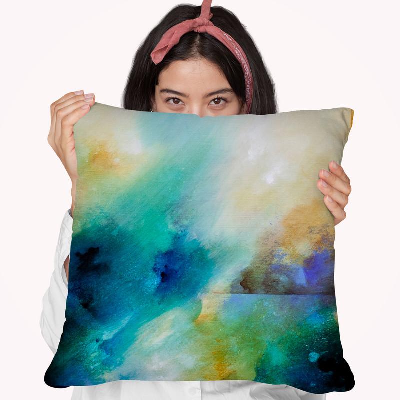 Aqua Breeze Throw Pillow By Ch Studios - All About Vibe