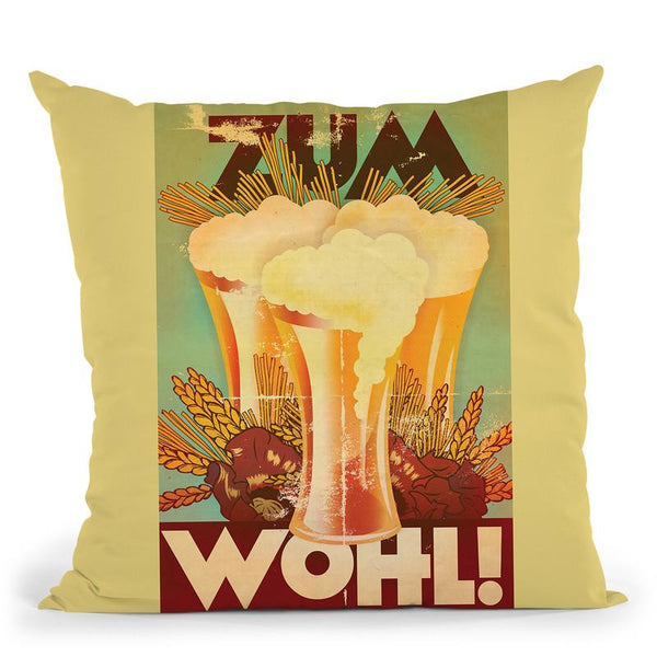 Zum Wohl! Throw Pillow By American Flat - All About Vibe