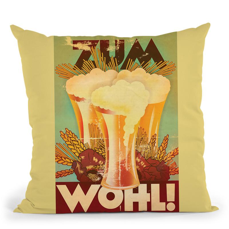 Zum Wohl! Throw Pillow By American Flat - All About Vibe