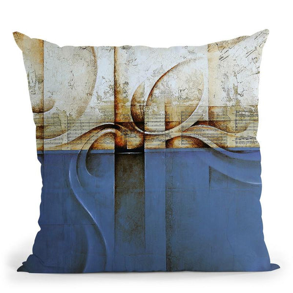 Mozart Blue Throw Pillow By Ch Studios - All About Vibe