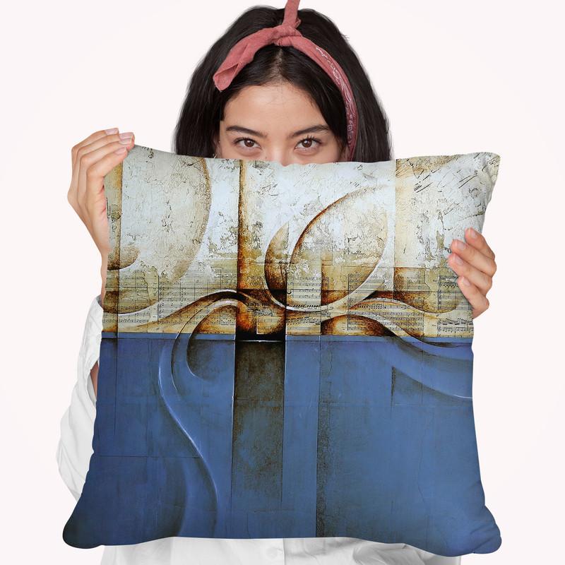 Mozart Blue Throw Pillow By Ch Studios - All About Vibe