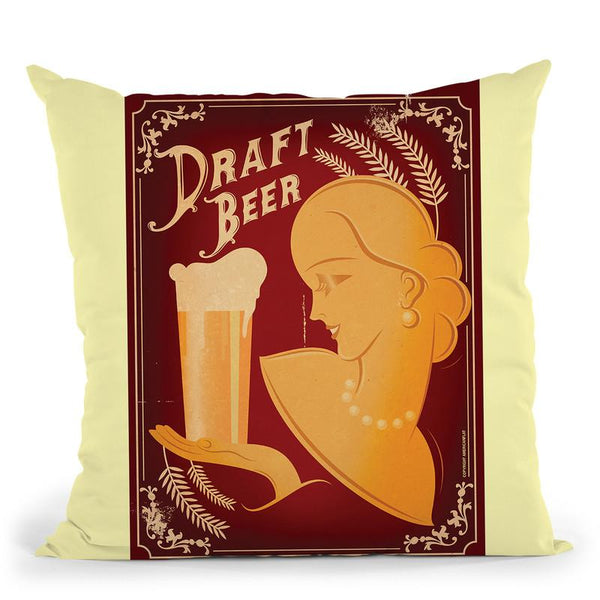 Draft Beer Throw Pillow By American Flat - All About Vibe