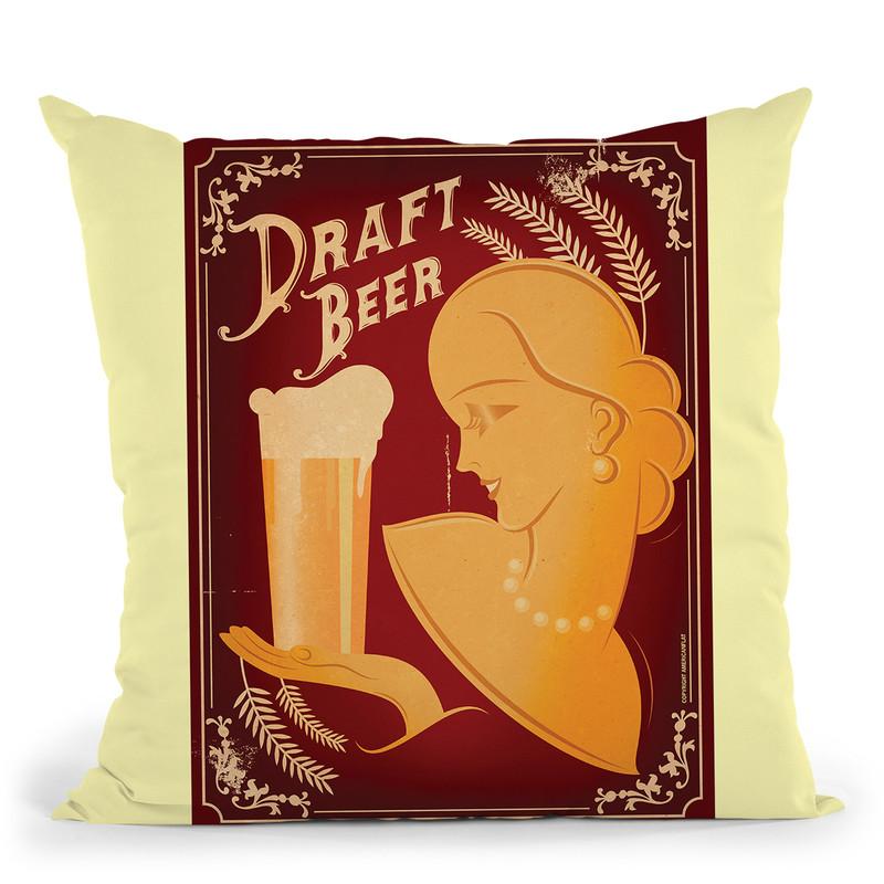 Draft Beer Throw Pillow By American Flat - All About Vibe