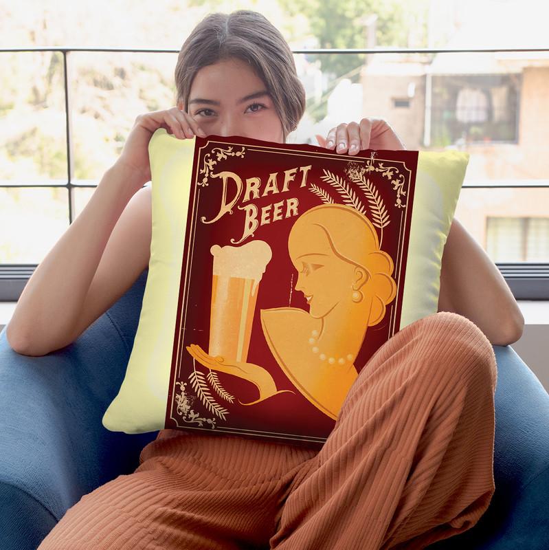 Draft Beer Throw Pillow By American Flat - All About Vibe