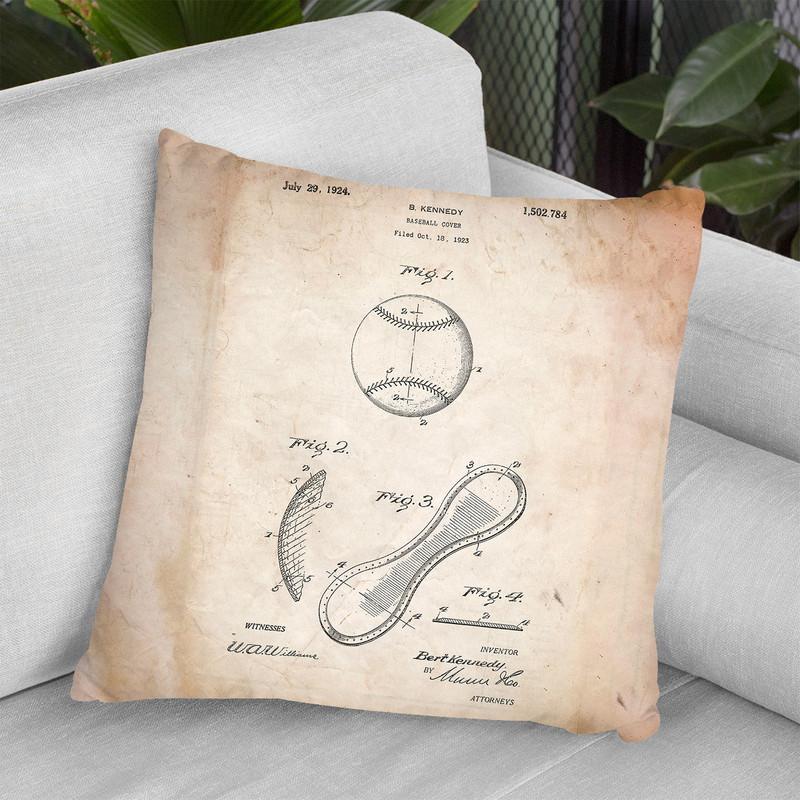 Baseball Cover C Throw Pillow By Cole Borders - All About Vibe