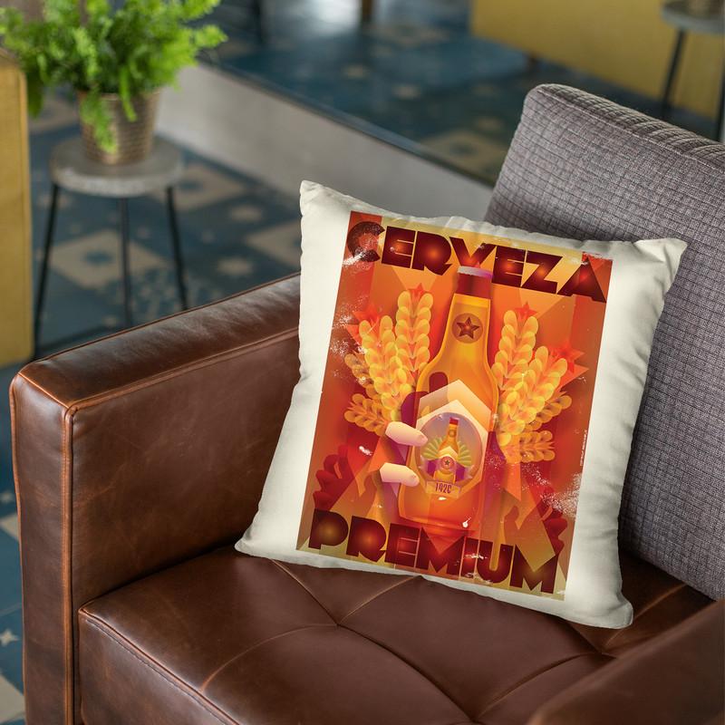 Cerveza Throw Pillow By American Flat - All About Vibe