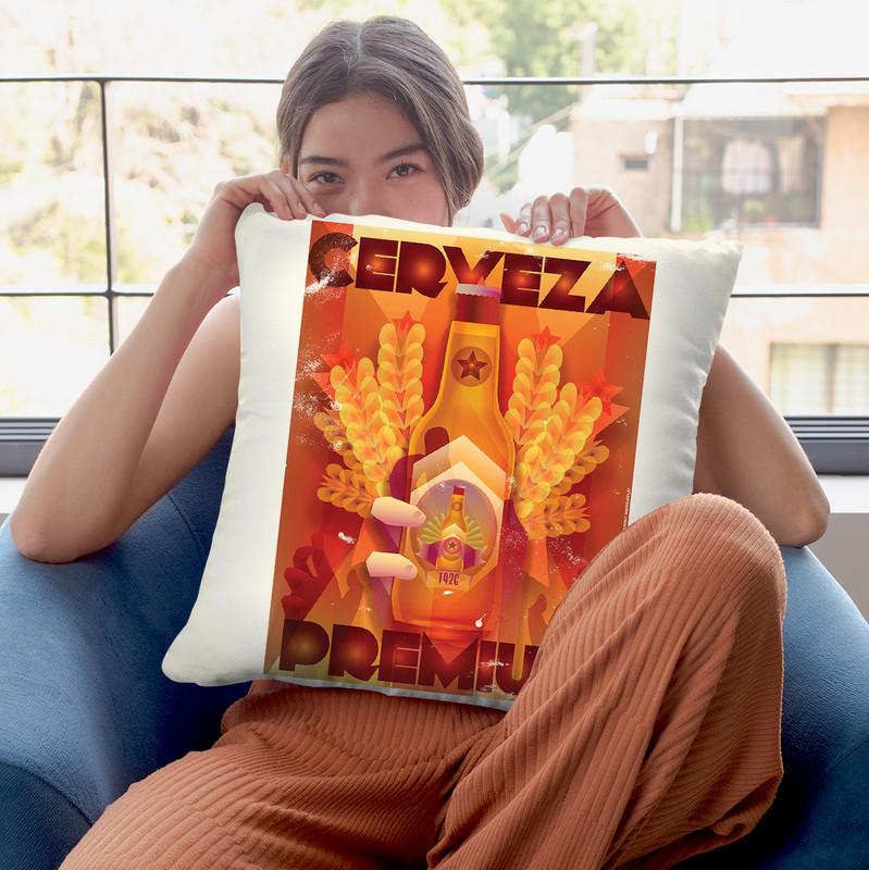 Cerveza Throw Pillow By American Flat - All About Vibe