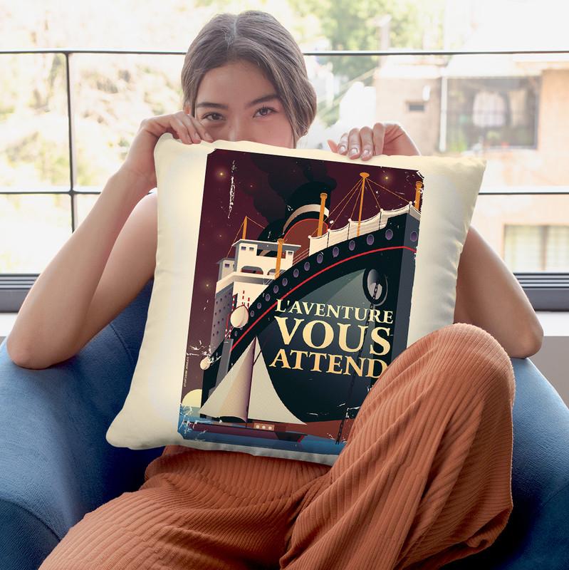 LÕAventure Vous Attend Throw Pillow By American Flat - All About Vibe
