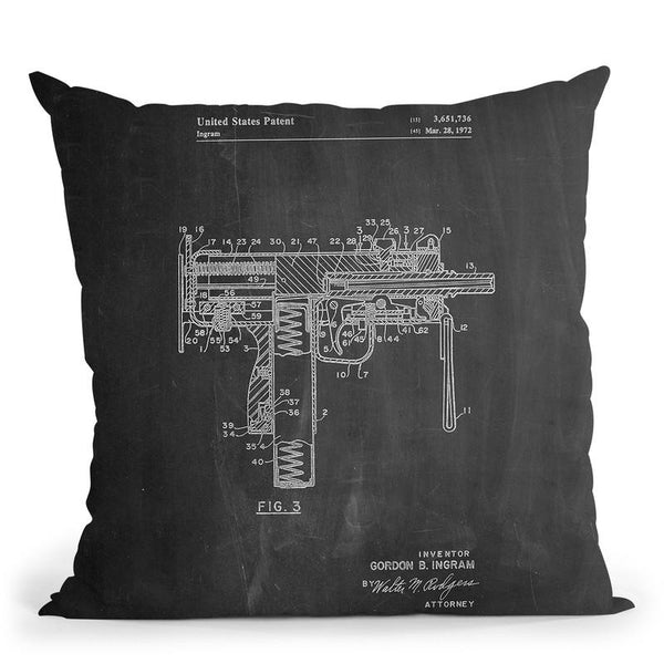 Mac 10 Gun Throw Pillow By Cole Borders - All About Vibe