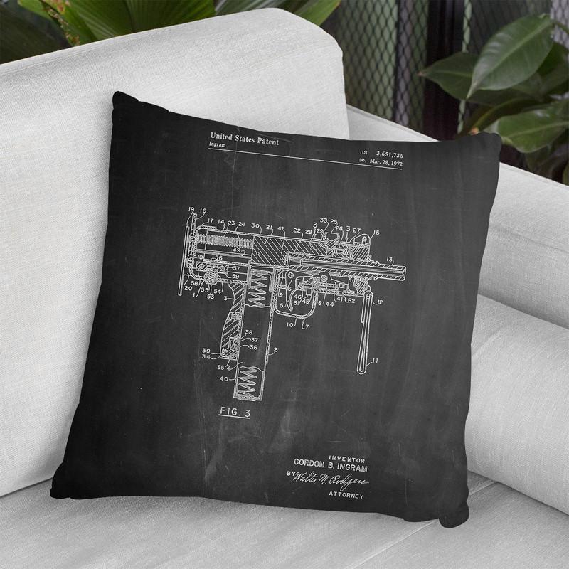 Mac 10 Gun Throw Pillow By Cole Borders - All About Vibe