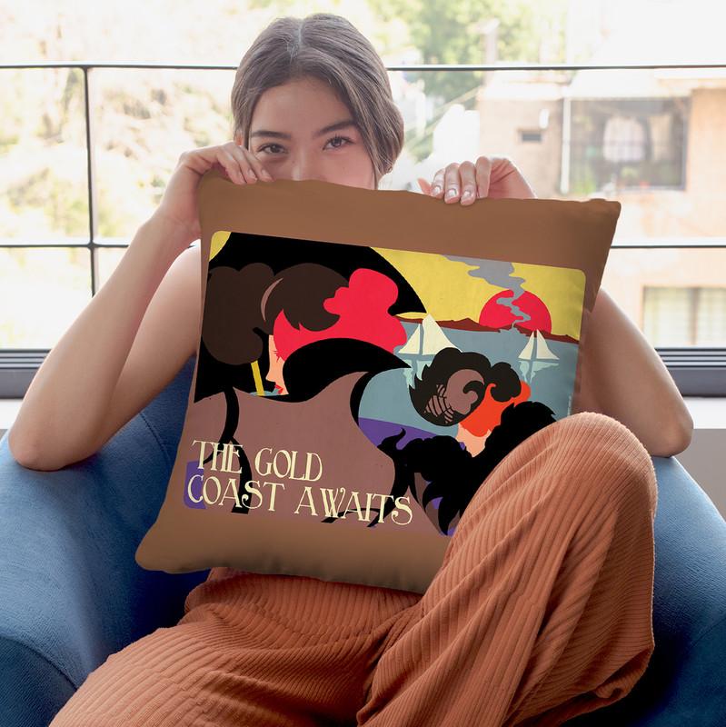 Gold Coast Throw Pillow By American Flat - All About Vibe