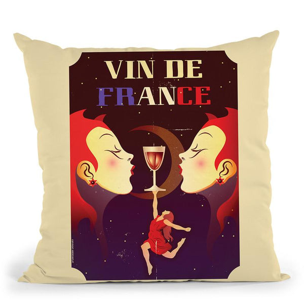 Vin De France Throw Pillow By American Flat - All About Vibe