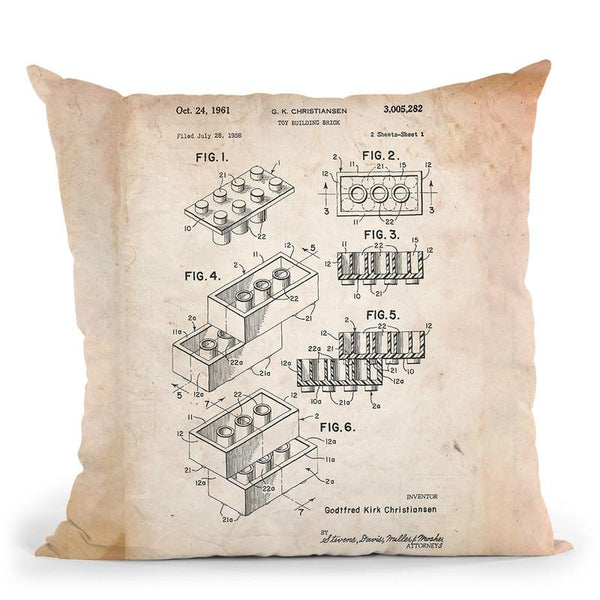 Toy Brick C Throw Pillow By Cole Borders - All About Vibe