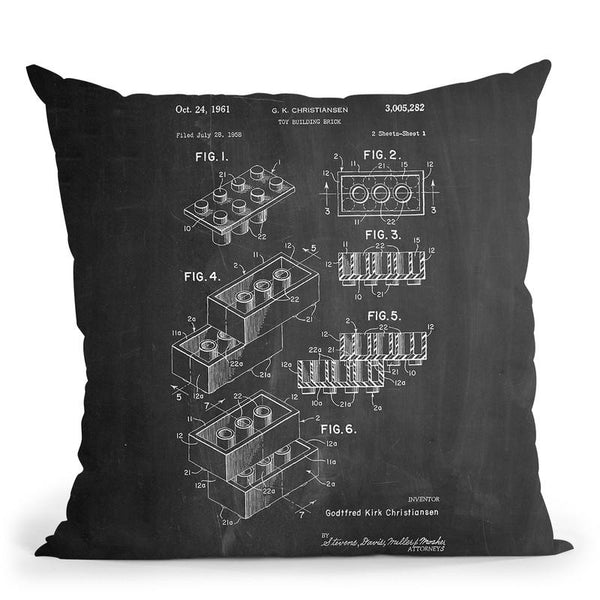 Toy Brick D Throw Pillow By Cole Borders - All About Vibe