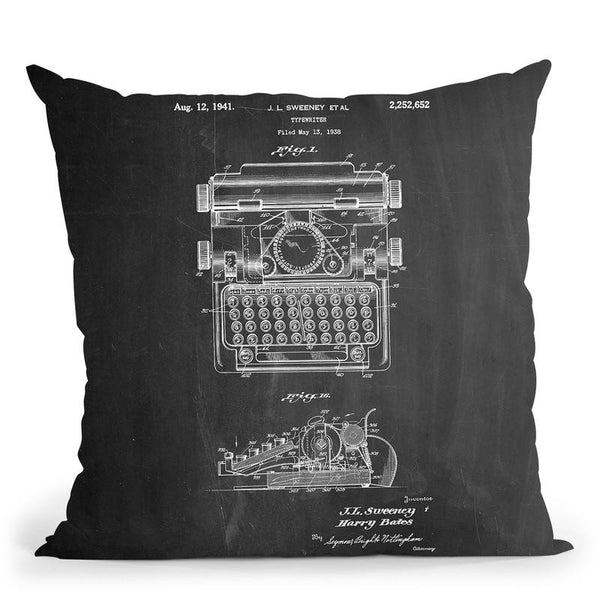 Typewriter Ch Throw Pillow By Cole Borders - All About Vibe