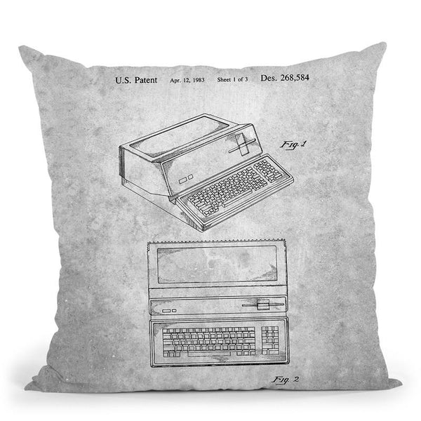 Typewriter Blueprint Throw Pillow By Cole Borders - All About Vibe