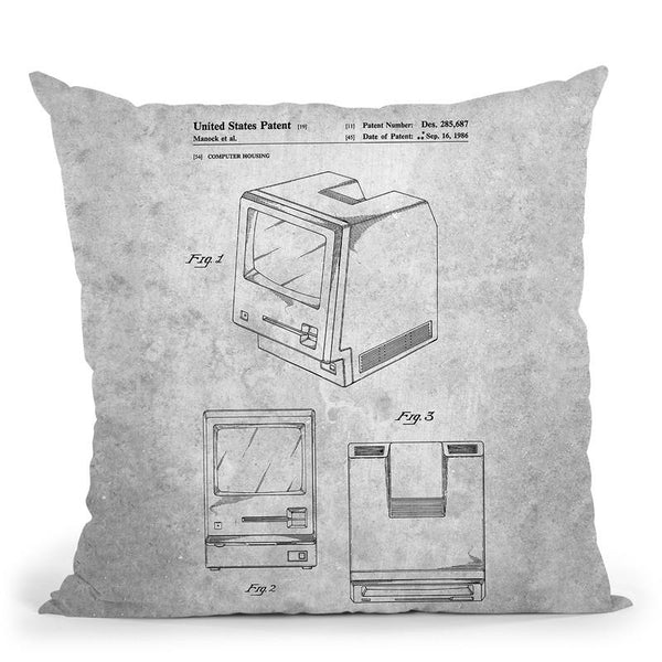 Vintage Computer Blueprint Throw Pillow By Cole Borders - All About Vibe