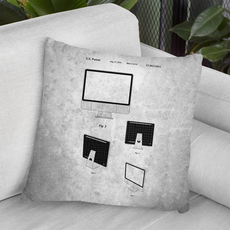 Apple Computer Blueprint Throw Pillow By Cole Borders - All About Vibe
