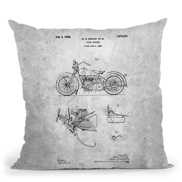 Motorcycle Blueprint Throw Pillow By Cole Borders - All About Vibe