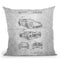 Ferrari Blueprint Throw Pillow By Cole Borders - All About Vibe